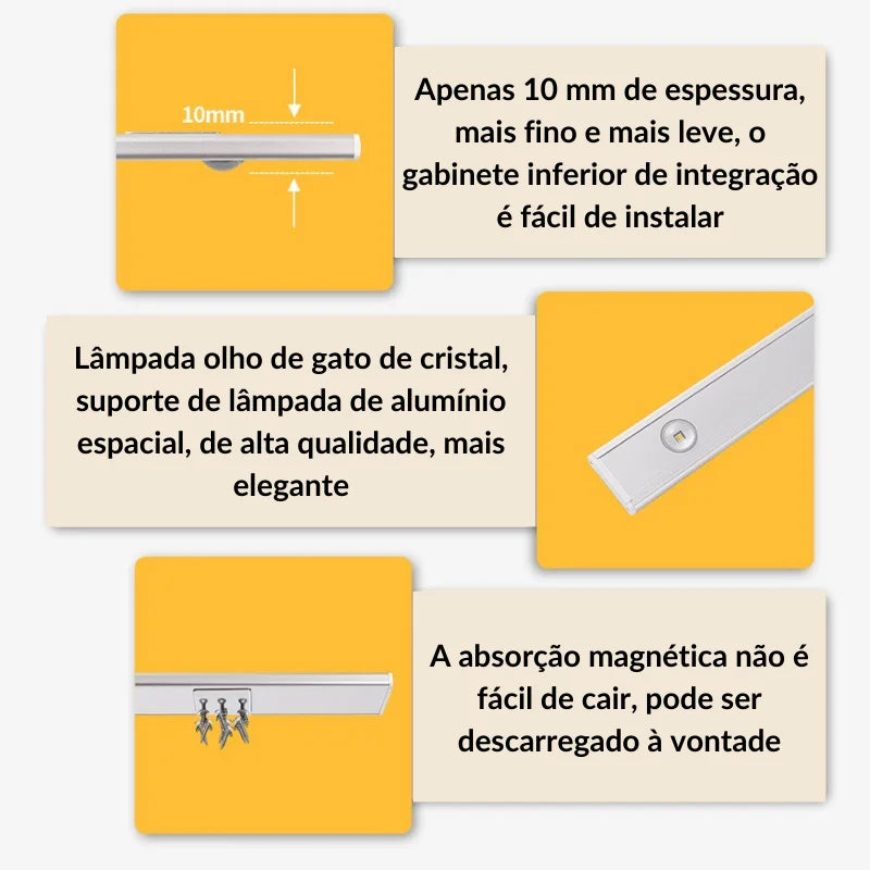 Luz Led Ambiente Com Sensor de Movimento