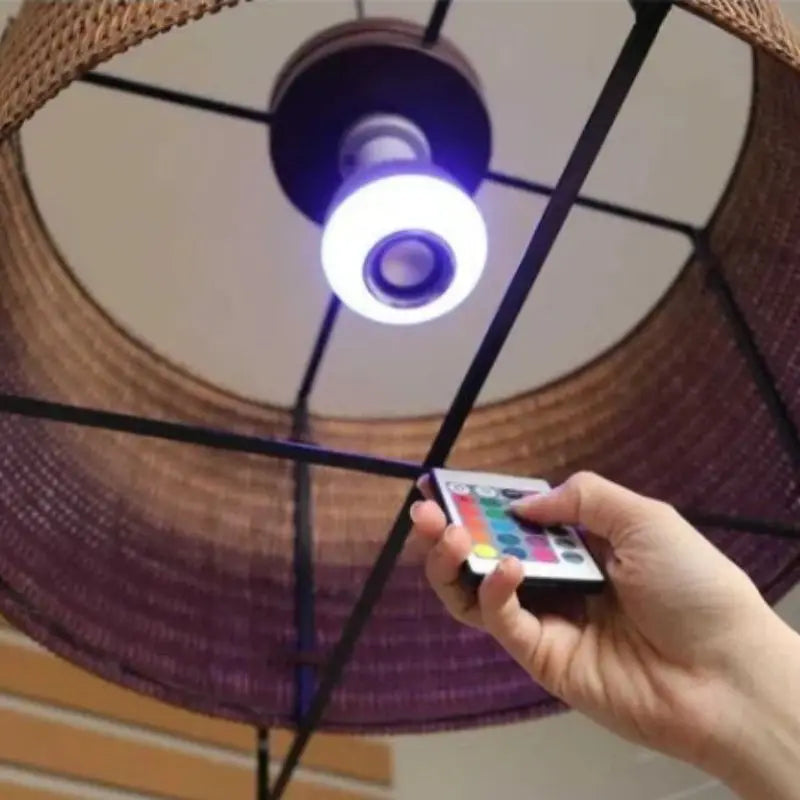 Lampada Bluetooth De Led Caixa De Som C/ Controle Rgb 12W