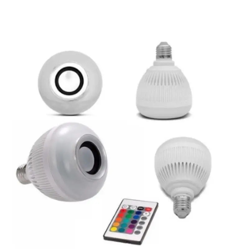 Lampada Bluetooth De Led Caixa De Som C/ Controle Rgb 12W